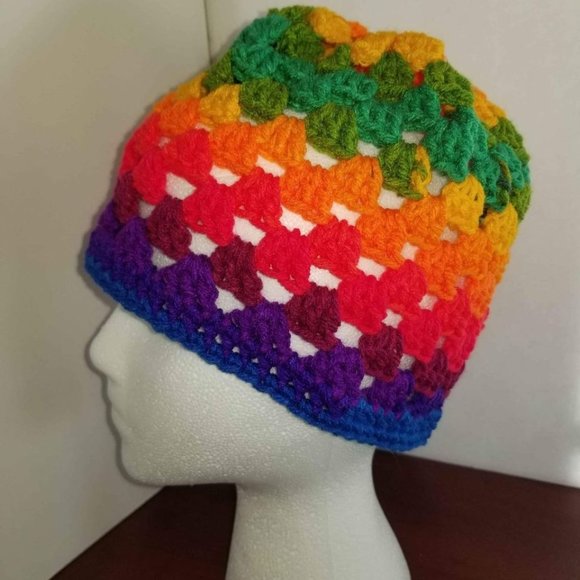 Rainbow beanie Winter Hat - Picture 1 of 5
